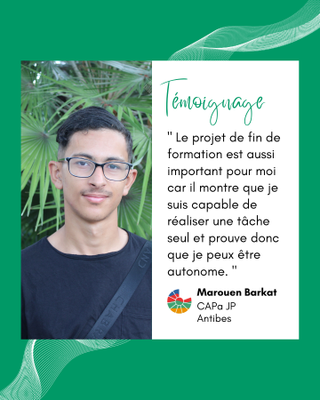 Témoignage de Marouen sur sa formation en CAPa JP à Antibes