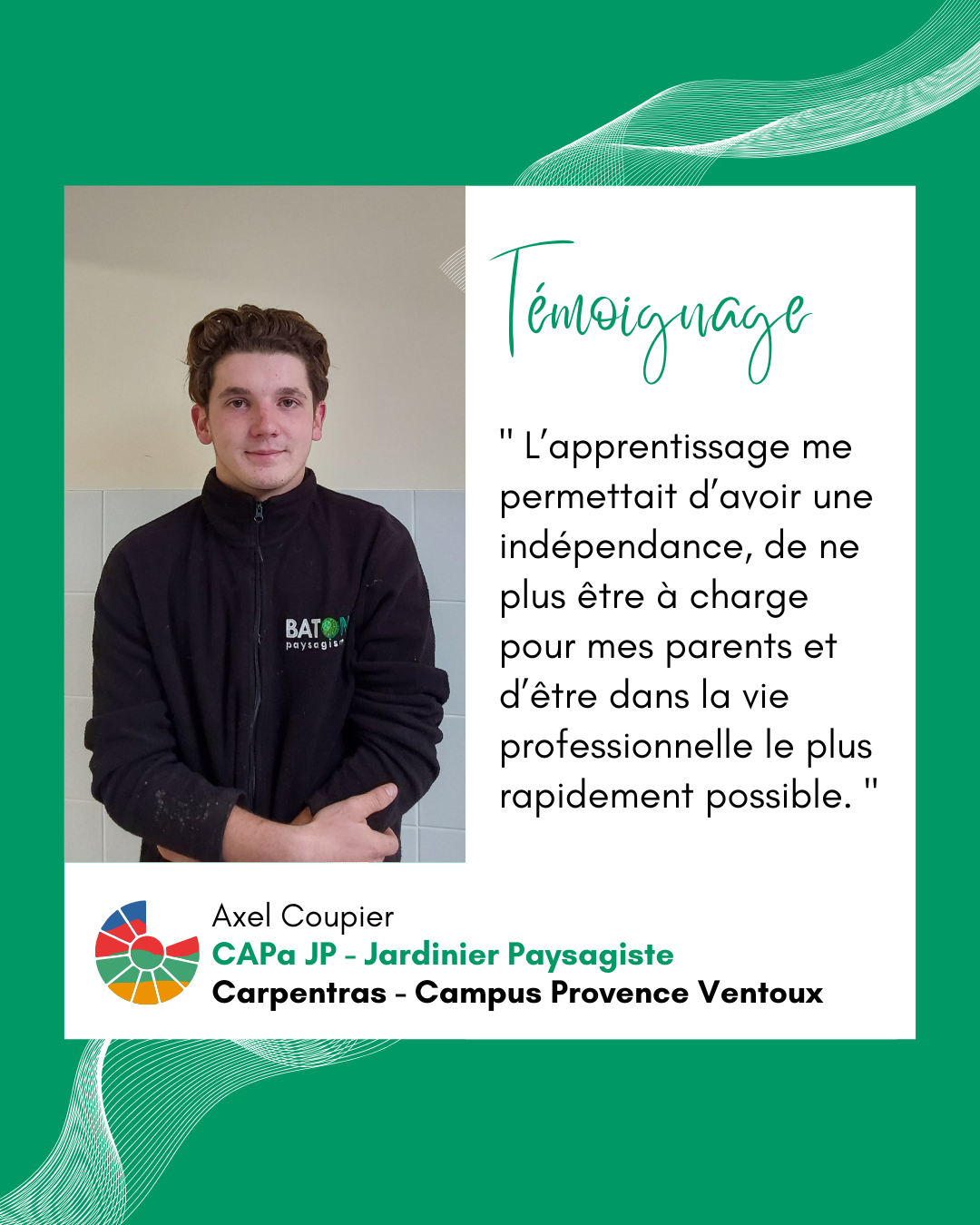 Apprenti en CAPa Jardinier Paysagiste à Carpentras