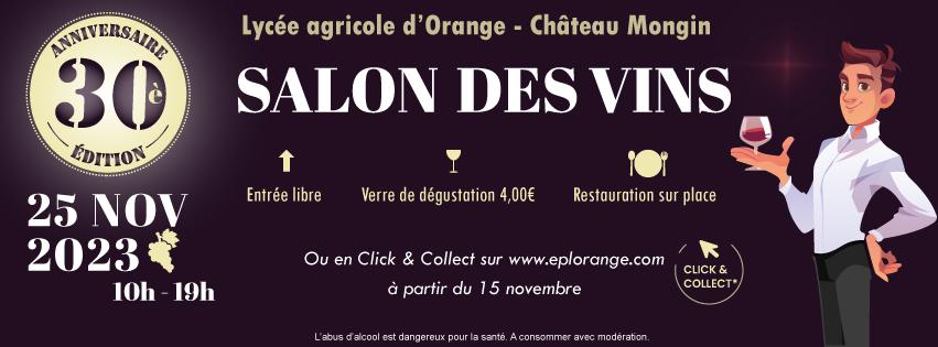 Salon des Vins au Lycée d'Orange le samedi 25 novembre 2023